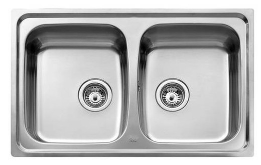 80 cm UNIVERSO 79 2C built-in sink with two Teka bowls