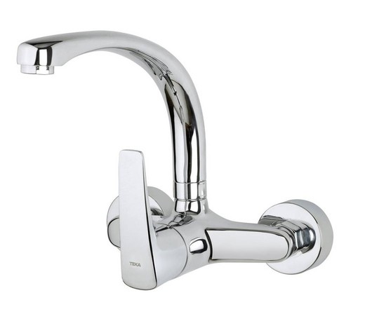 Wall-mounted single-lever kitchen tap with cast swivel spout Teka