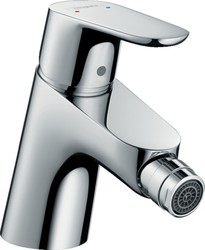Grifo mezclador monomando de bidé con vaciador Push-Open cromo Hansgrohe