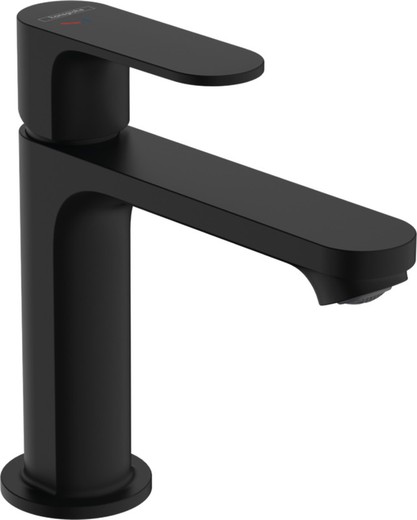 Grifo mezclador monomando de lavabo 110 Rebris S  CoolStart sin vaciador negro mate Hansgrohe