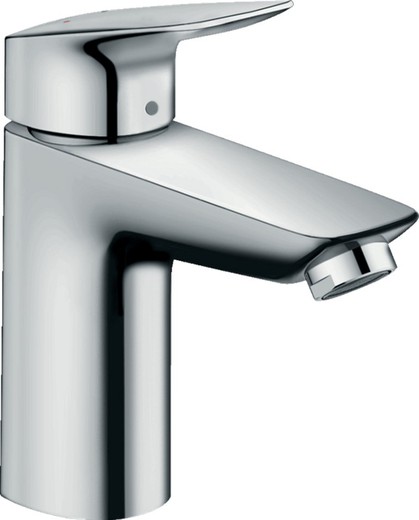 Logis 100 single lever basin mixer tap with chrome pop-up waste Hansgrohe