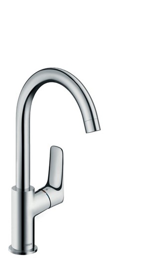 Logis single lever basin mixer tap with swivel spout without waste Hansgrohe