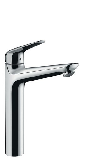 Chrome washbasin mixer tap without waste Hansgrohe