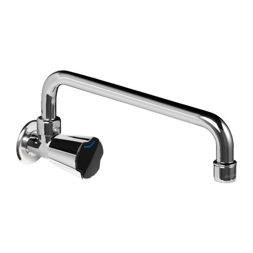 Single-handle wall-mounted sink tap with swivel spout