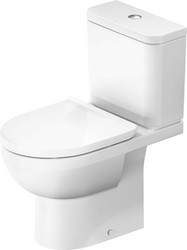 Sanita de piso Duravit Rimless® com tanque baixo, cisterna de alimentação inferior e assento de vaso sanitário sem fechamento suave Duravit No.1