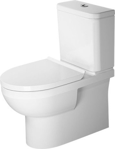 Floor-standing toilet with Rimless® low tank, bottom feed cistern and toilet seat without soft closing No.1 Duravit
