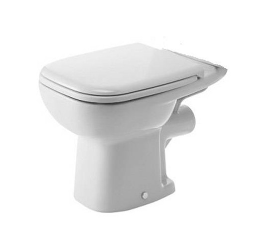 Floor standing Duravit D-Code toilet with low tank with horizontal outlet