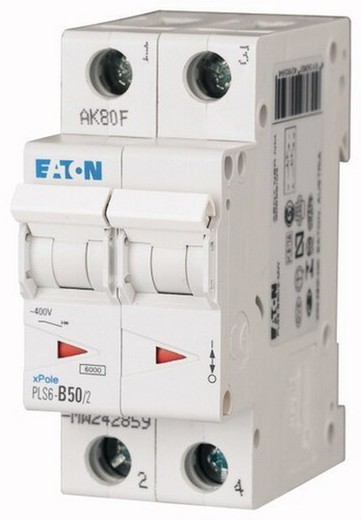 Eaton 2 Pole Cls6-C50 / 2 6Ka curve miniature circuit breaker