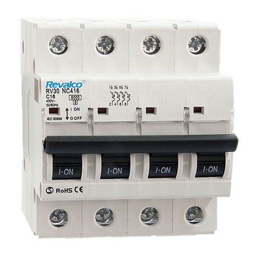 Circuit breaker RV30 - 6KA 4P 16A