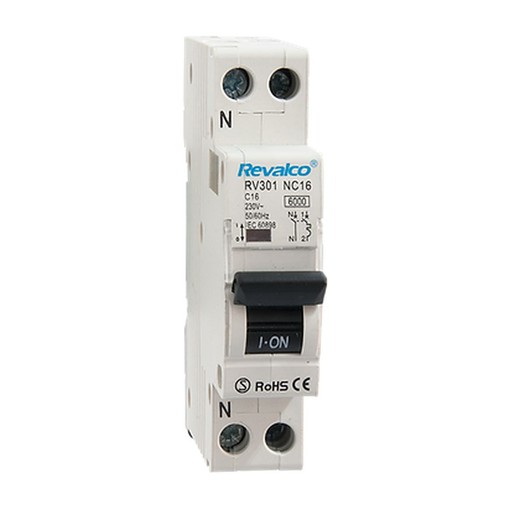 Leistungsschalter RV301N - 6KA - 1P+N 06A