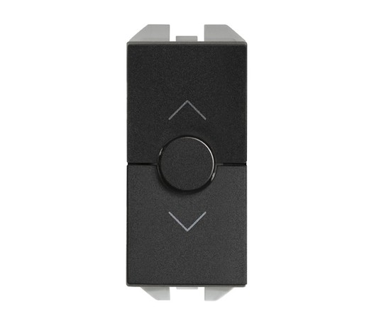 Simon 270 blind switch with 3 positions and matte black narrow module