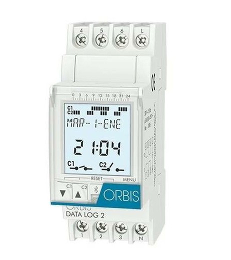 Orbis 2-circuit Data Log digitale tijdschakelaar