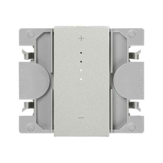Interruptor dimerizável PWM iO com faixa de LED iO e chave estreita de alumínio Simon 270