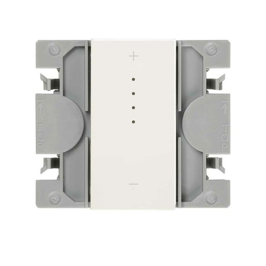 PWM iO dimmable switch with iO LED strip and narrow white button Simon 270