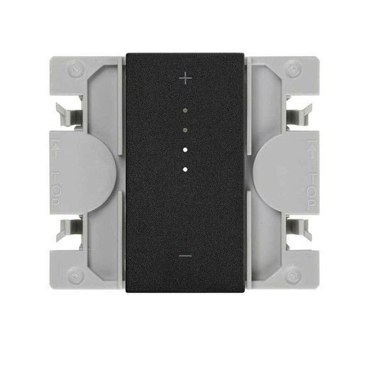 PWM iO dimmbarer Schalter mit iO LED-Streifen und schmaler schwarzer Taste Simon 270