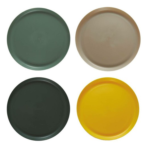 Set of 24 plastic plates, 20 cm, Soleil Series