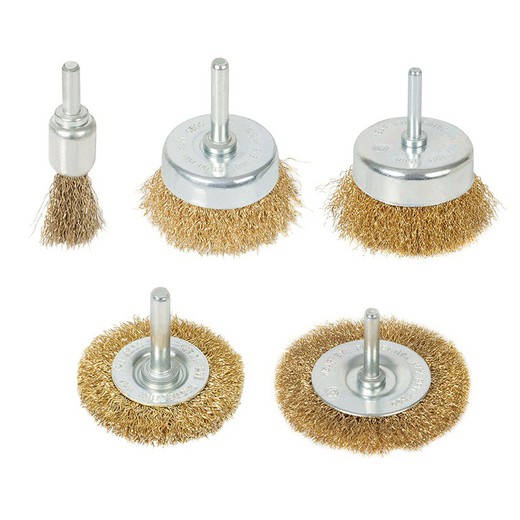 Jeu de 5 brosses abrasives en fil d'acier 6351 Ratio