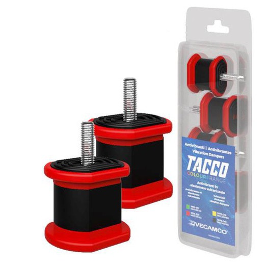 Kit 4 antivibrante Tacco rood voor buitenunit tot 350Kg Vecamco