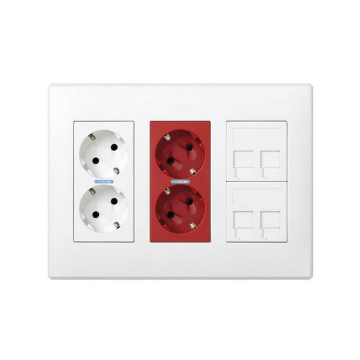 Surface-recessed wall box kit 3 double elements Simon 500 Cima