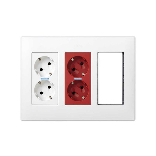 Surface-recessed wall box kit 3 double elements Simon 500 Cima