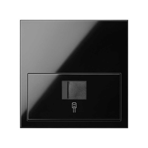 Frontkit für 1 Element mit 1 glänzend schwarzen Computeranschluss Simon 100