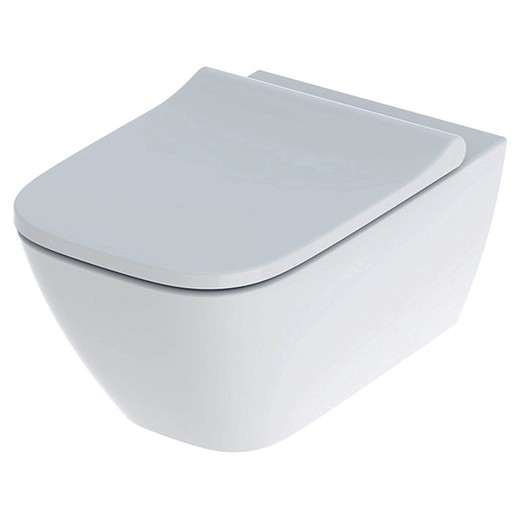 Rimfree wall-hung toilet kit with Smyle square Geberit toilet seat