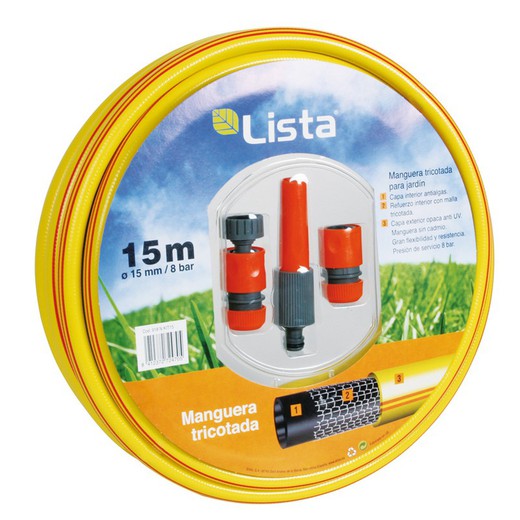 Kit tuyau d'irrigation LISTA tricoté 3 couches diamètre 15 mm
