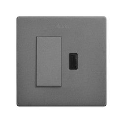 Kit monoblock conmutador pulsante + cargador USB A Simon 270 2,1A  SmartCharge blanco — Rehabilitaweb