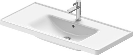 1005mm D-Neo white furniture washbasin with overflow and bench