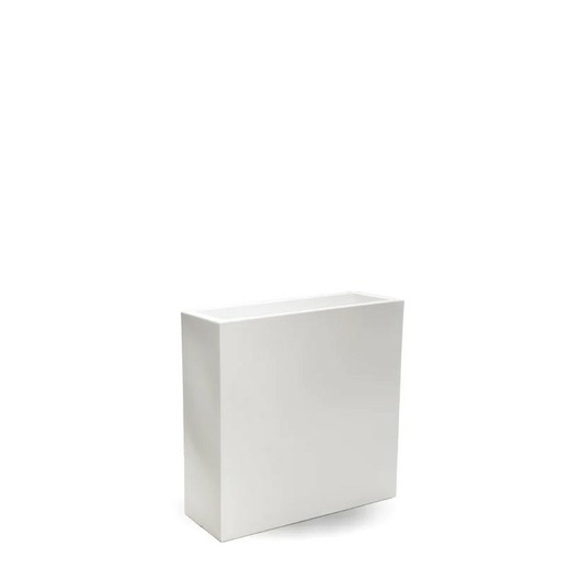 Macetero rectangular de color blanco JUNCO 80