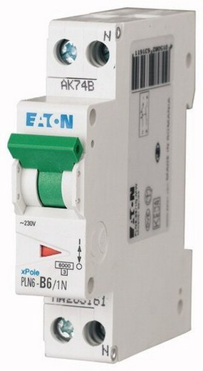 Eaton 1 pole + neutral circuit breaker B 6A Eaton