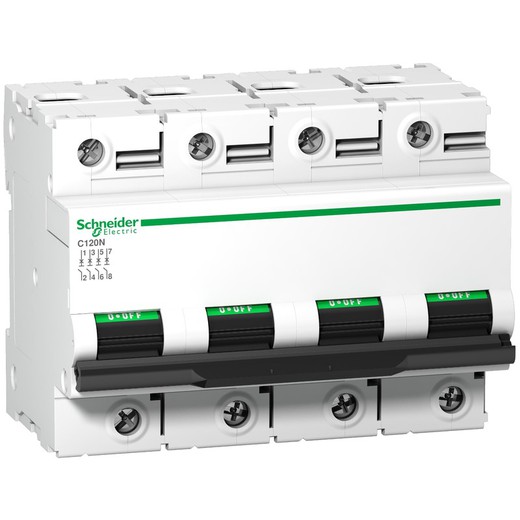 Automatic circuit breaker C120N 4 poles 100A C 10000A 415V Schneider electric