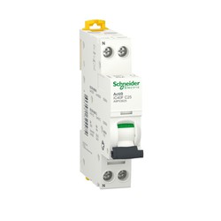 Disjoncteur miniature ACTI 9 IC40F 1PN C 25A 6000A/6kA Schneider electric