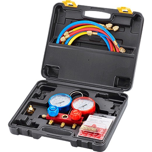 Valigetta kit n°2 - Analizzatore di refrigerazione a secco a 2 vie per gas R410/R32 Hecapo
