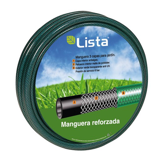Tuyau d'irrigation LISTA renforcé tricouche diamètre 19 mm 50 m