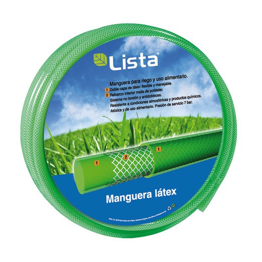LISTA Bewässerungsschlauch dreischichtiger Latex Typ 19x26 mm 50 mts