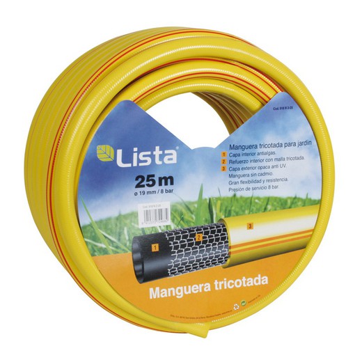 LISTA irrigation hose knitted 3 layers diameter 15 mm 25 mts