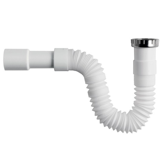 White extendable sink hose