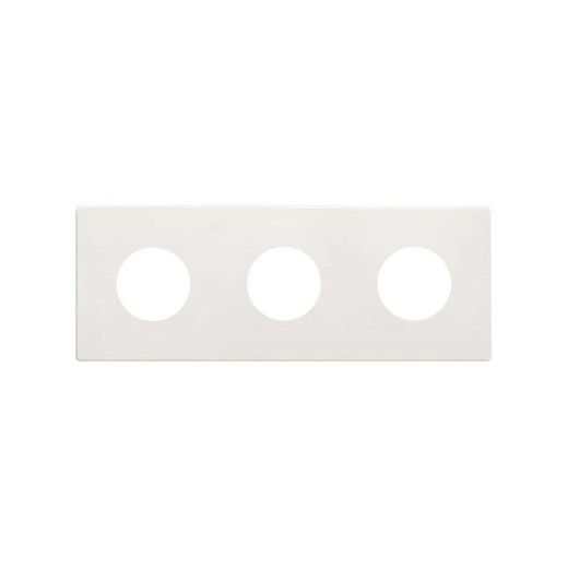 Minimaal esthetisch frame Simon 270 voor stopcontacten met 3 elementen wit