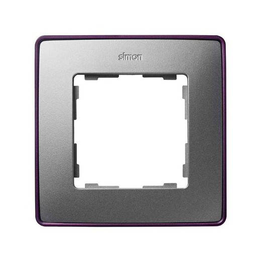 Frame for 1 element cold aluminum purple base Simon 82 Detail Select