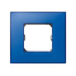 Cornice per 1 elemento blu elettrico opaco senza artigli e con cornice Simon 27 Neos