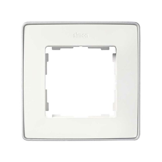 Frame for 1 element white aluminum base Simon 82 Detail Select