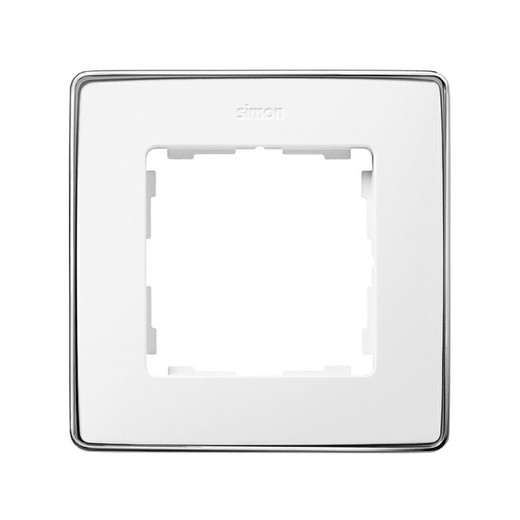 Frame voor 1 element wit verchroomd onderstel Simon 82 Detail Select