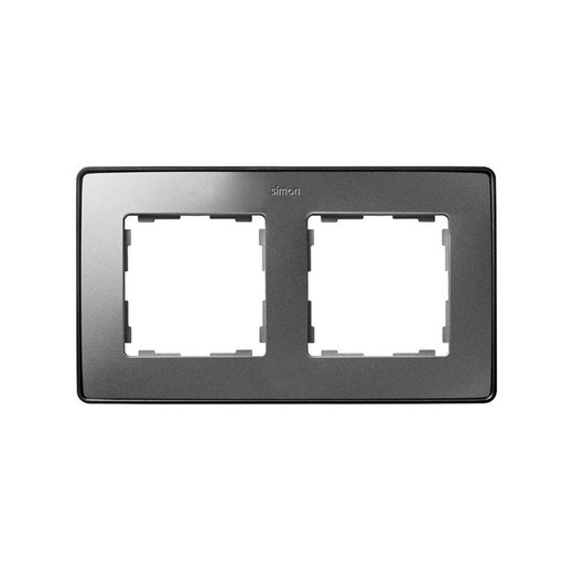 Frame voor 2 elementen koud aluminium grafietvoet Simon 82 Detail Select