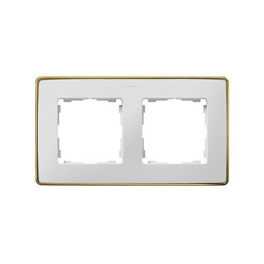 Moldura para 2 elementos base em ouro branco Simon 82 Detail Select