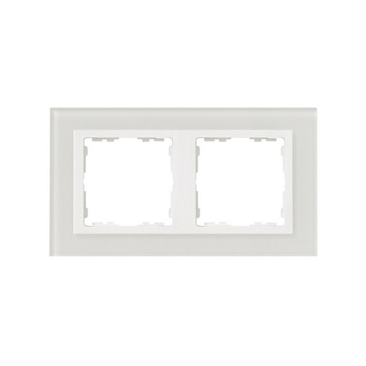 Rahmen für 2 Elemente weißes Glas Interieur weiß Simon 82 Natur