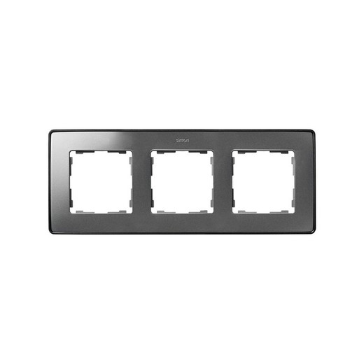 Frame for 3 elements cold aluminum graphite base Simon 82 Detail Select