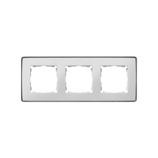 Frame voor 3 elementen wit aluminium onderstel Simon 82 Detail Select