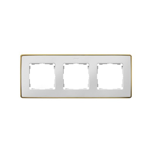 Frame for 3 elements white gold base Simon 82 Detail Select