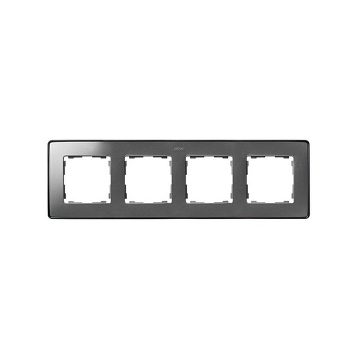 Frame for 4 elements cold aluminum graphite base Simon 82 Detail Select